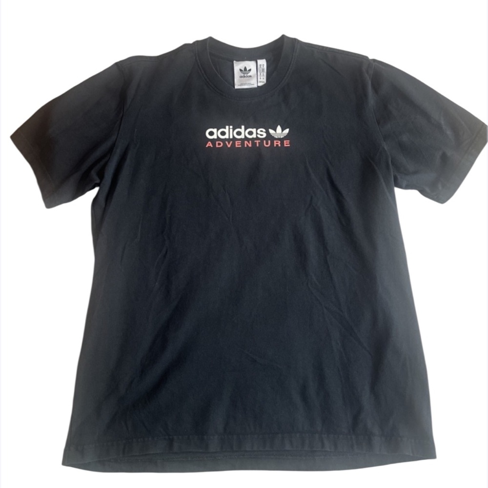 Adidas‎ Adventure men's black graphic t-shirt with Trefoil logo on chest.Size M